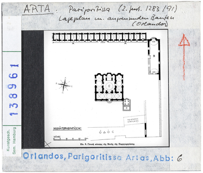 Vorschaubild Arta. Kirche der Madonna Parigoritissa, Lageplan der angrenzenden Bauten 